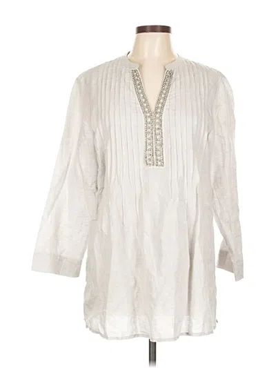 Pre-owned Chico's 3/4 Sleeve Blouse In White