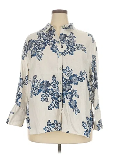 Pre-owned Chico's 3/4 Sleeve Blouse In White