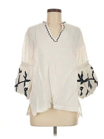 Pre-owned Chico's 3/4 Sleeve Blouse In White
