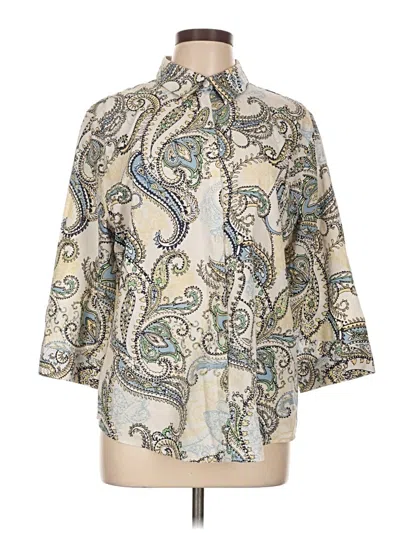 Pre-owned Chico's 3/4 Sleeve Blouse In White