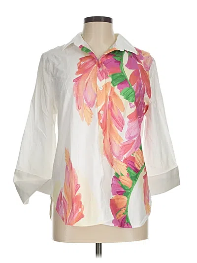Pre-owned Chico's 3/4 Sleeve Blouse In White