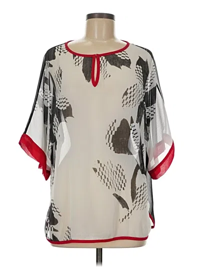 Pre-owned Chico's 3/4 Sleeve Blouse In White