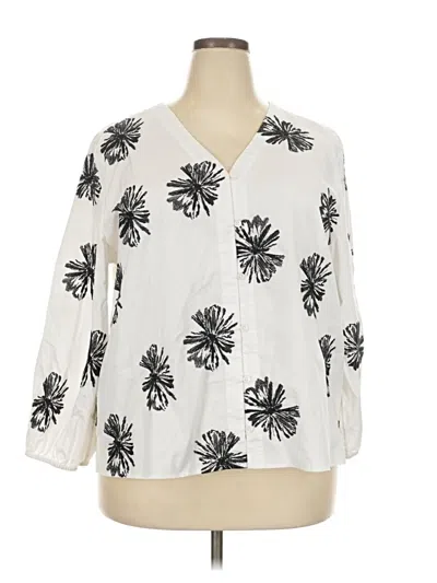 Pre-owned Chico's 3/4 Sleeve Blouse In White