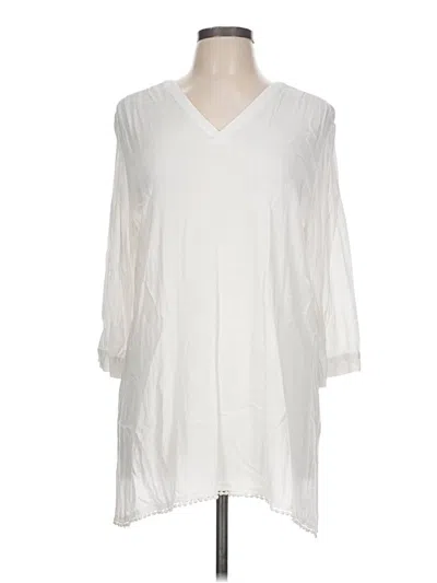 Pre-owned Chico's 3/4 Sleeve Blouse In White