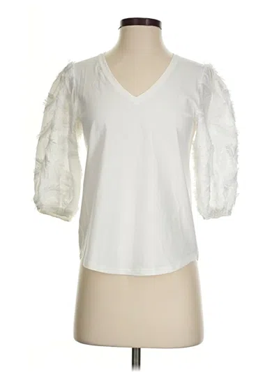Pre-owned Chico's 3/4 Sleeve Blouse In White