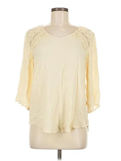Pre-owned Chico's 3/4 Sleeve Blouse In Yellow