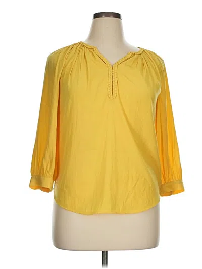 Pre-owned Chico's 3/4 Sleeve Blouse In Yellow
