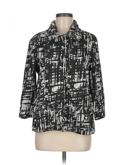 Pre-owned Chico's 3/4 Sleeve Button Down Shirt In Black