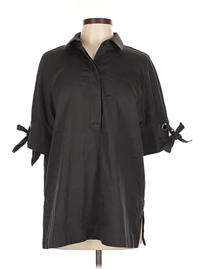 Pre-owned Chico's 3/4 Sleeve Button Down Shirt In Black