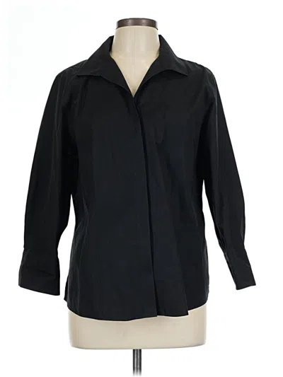 Pre-owned Chico's 3/4 Sleeve Button Down Shirt In Black