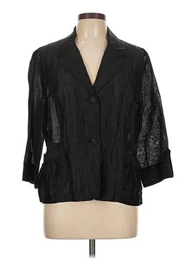 Pre-owned Chico's 3/4 Sleeve Button Down Shirt In Black