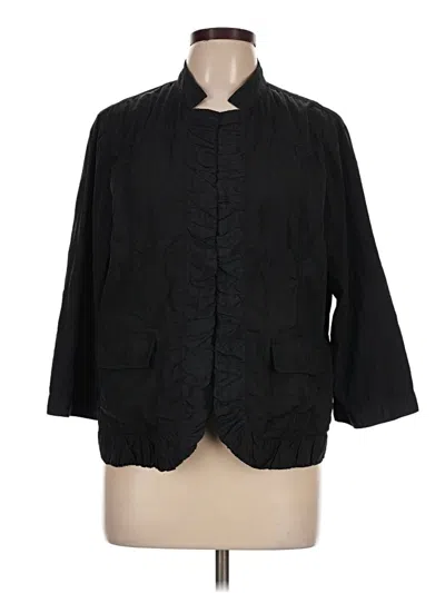 Pre-owned Chico's 3/4 Sleeve Button Down Shirt In Black
