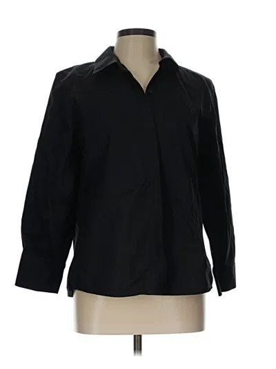 Pre-owned Chico's 3/4 Sleeve Button Down Shirt In Black