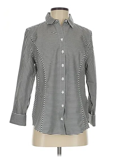 Pre-owned Chico's 3/4 Sleeve Button Down Shirt In Black