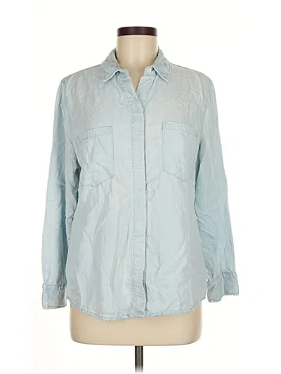 Pre-owned Chico's 3/4 Sleeve Button Down Shirt In Blue