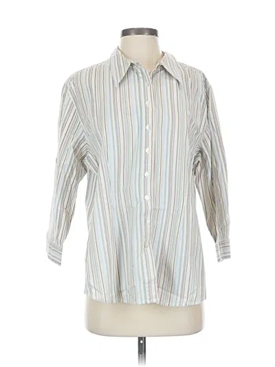 Pre-owned Chico's 3/4 Sleeve Button Down Shirt In Blue