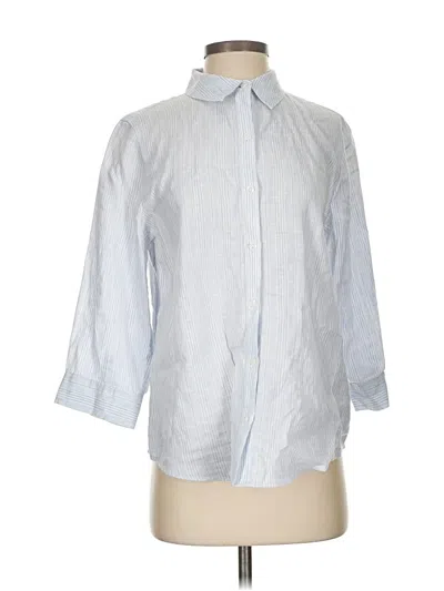 Pre-owned Chico's 3/4 Sleeve Button Down Shirt In Blue