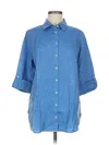 Chico's 3/4 Sleeve Button Down Shirt In Blue