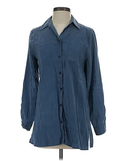 Pre-owned Chico's 3/4 Sleeve Button Down Shirt In Blue