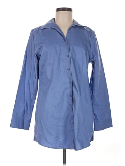 Pre-owned Chico's 3/4 Sleeve Button Down Shirt In Blue