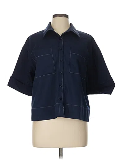 Pre-owned Chico's 3/4 Sleeve Button Down Shirt In Blue