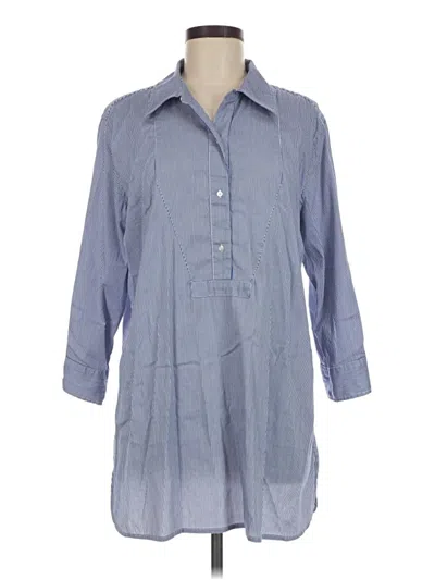Pre-owned Chico's 3/4 Sleeve Button Down Shirt In Blue