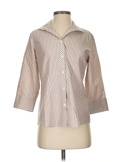 Pre-owned Chico's 3/4 Sleeve Button Down Shirt In Brown