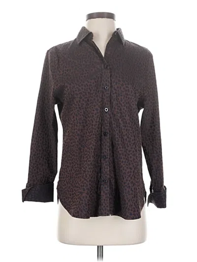Pre-owned Chico's 3/4 Sleeve Button Down Shirt In Brown