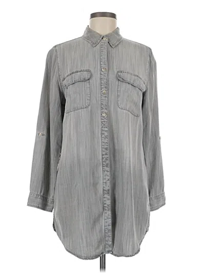 Pre-owned Chico's 3/4 Sleeve Button Down Shirt In Gray