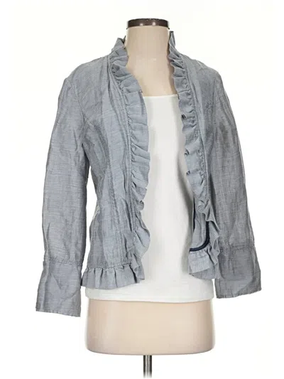 Pre-owned Chico's 3/4 Sleeve Button Down Shirt In Gray