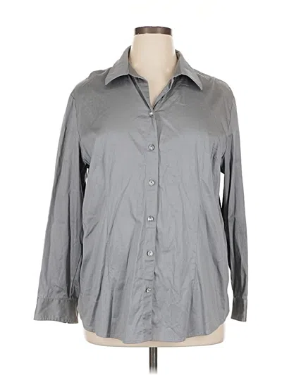 Pre-owned Chico's 3/4 Sleeve Button Down Shirt In Gray