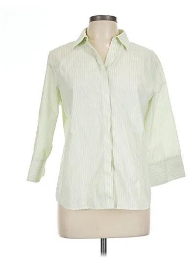 Pre-owned Chico's 3/4 Sleeve Button Down Shirt In Green