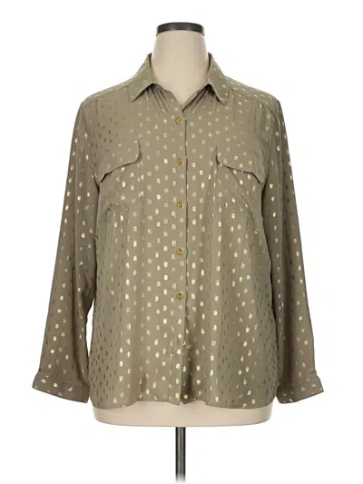 Pre-owned Chico's 3/4 Sleeve Button Down Shirt In Green
