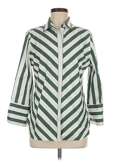 Pre-owned Chico's 3/4 Sleeve Button Down Shirt In Green
