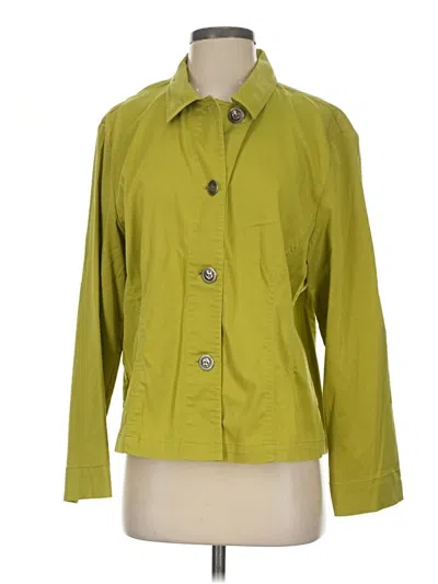 Pre-owned Chico's 3/4 Sleeve Button Down Shirt In Green