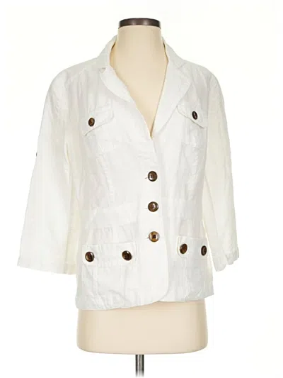 Pre-owned Chico's 3/4 Sleeve Button Down Shirt In Ivory