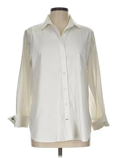 Pre-owned Chico's 3/4 Sleeve Button Down Shirt In Ivory