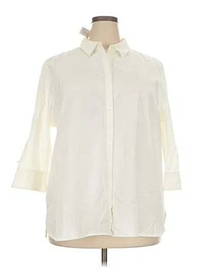 Chico's 3/4 Sleeve Button Down Shirt In Ivory