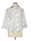 Chico's 3/4 Sleeve Button Down Shirt In White