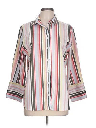 Pre-owned Chico's 3/4 Sleeve Button Down Shirt In Ivory