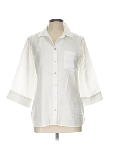 Pre-owned Chico's 3/4 Sleeve Button Down Shirt In Ivory