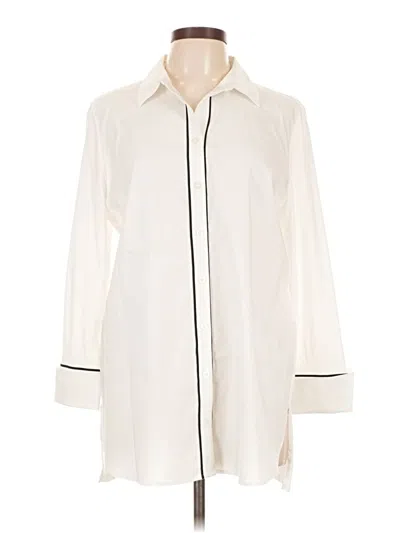 Chico's 3/4 Sleeve Button Down Shirt In White