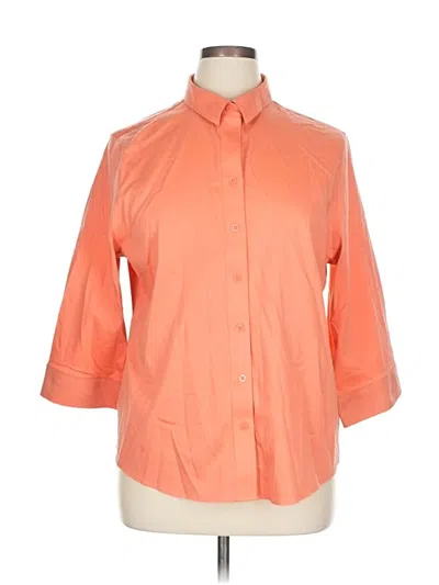 Pre-owned Chico's 3/4 Sleeve Button Down Shirt In Orange