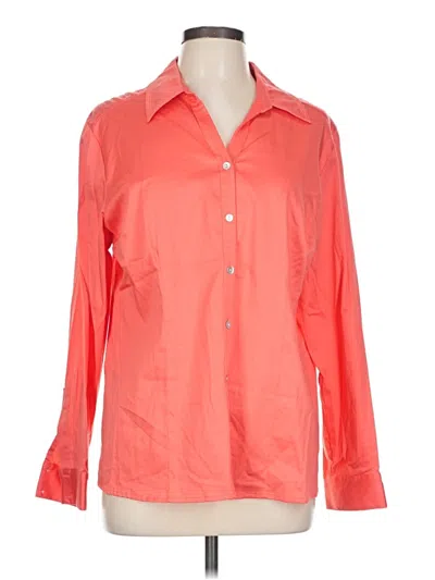 Pre-owned Chico's 3/4 Sleeve Button Down Shirt In Orange