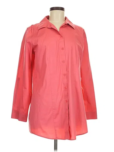 Pre-owned Chico's 3/4 Sleeve Button Down Shirt In Orange