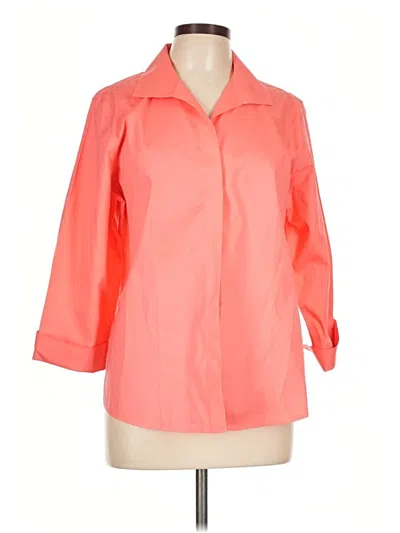 Pre-owned Chico's 3/4 Sleeve Button Down Shirt In Orange