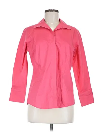 Pre-owned Chico's 3/4 Sleeve Button Down Shirt In Pink