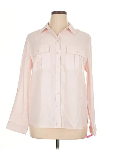 Pre-owned Chico's 3/4 Sleeve Button Down Shirt In Pink