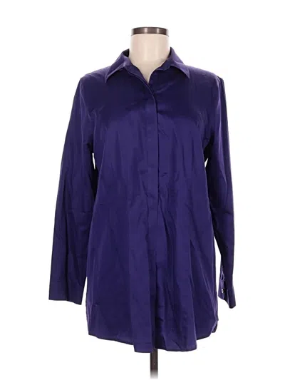 Pre-owned Chico's 3/4 Sleeve Button Down Shirt In Purple