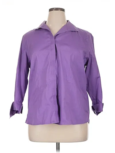 Pre-owned Chico's 3/4 Sleeve Button Down Shirt In Purple